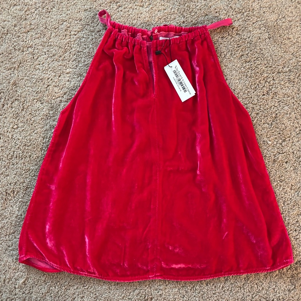 NWT Velvet by Graham & Spencer Aleaha Velvet Halter Top New XS